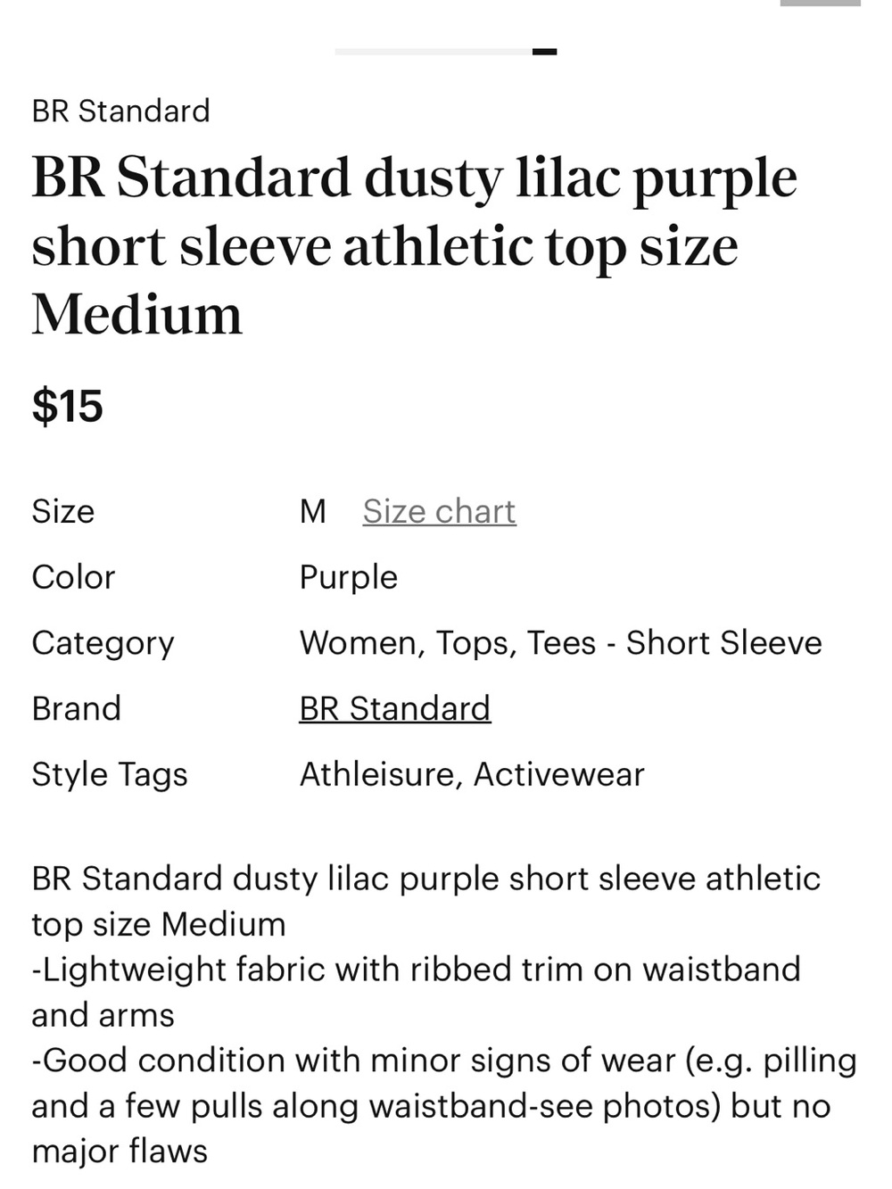 Banana Republic (BR Standard) Dusty Lilac Short Sleeve Athletic Tee